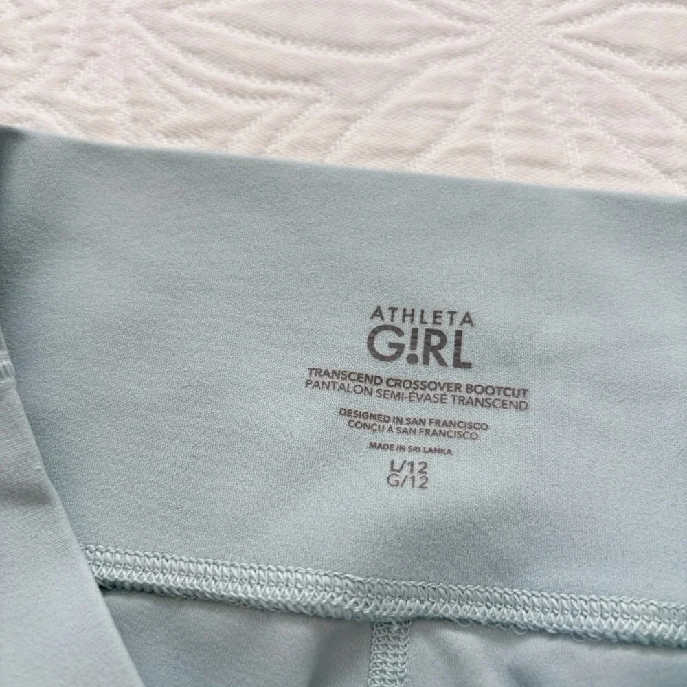 Athleta Girl Transcend Crossover Bootcut Pant, Dawn Blue Sz L 12